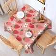 thumbnail image 2 of Strawberry Plants Fruit Flower Heart Square Tablecloth,Waterproof Square Table Cover,Wipeable Spillproof Washable Table Cover for Home Kitchen Party Decor 52"x52"(132x132cm), 2 of 6