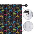 thumbnail image 4 of Blackout Kids Curtains,Colorful Controllers Games Texts Black Pattern Childrens Insulated Curtains Set Of 2,Bedroom Essentials,Toddler Room Decor 52"x63", 4 of 5