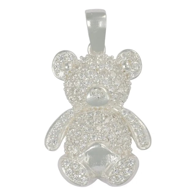 Dije Turco De Plata 925 De Oso Con Zirconia