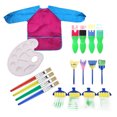 thumbnail image 1 of Niños Esponja Pinceles de pintura Rodillo Delantal Paleta Kit de bricolaje Portátil Educación en el hogar Preescolar Juguetes de aprendizaje temprano Rosa rojo 18 Piezas / set kenally FN000727-01, 1 of 7