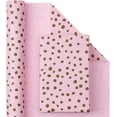thumbnail image 2 of CozyNestFinds Reversible Wrapping Paper - Mini Roll - 17 Inch x 33 Feet - Pink Print and Gold Delicate Polka Dots Design for Birthday, Holiday, Wedding, Baby Shower, 2 of 15