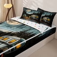 thumbnail image 3 of Homewish Kids Camping Themed Zipper Twin Comforter Sets with Fitted Sheet and 2 Pillowcases,Galaxy Starry Night Zipper Bedding Set For Boys,Reversible,4-Piece, 3 of 7