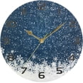 thumbnail image 5 of Dreamtimes Christmas Blue Snowflake Wall Clock, Silent Non Ticking Battery Operated Creative Decorative Round Clock for Kitchen, Living Room, Bathroom, Home School Office, 10 Inch, 5 of 7