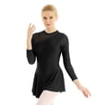 thumbnail image 3 of Zaldita Women's Lyrical Gymnastic Skate Dress Mesh Patchwork Hollow Out Leotard Dresses Black X-Large, 3 of 7