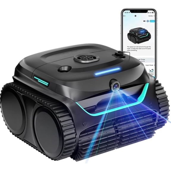Restored C2 Vision Cordless Robotic Pool Cleaner, AI Vision Debris Detection, Triple Brushless Motors, Wall & Waterline Cleaning, Dual Ultra-Fine Filtration, App Control (B Grade) (Refurbished)