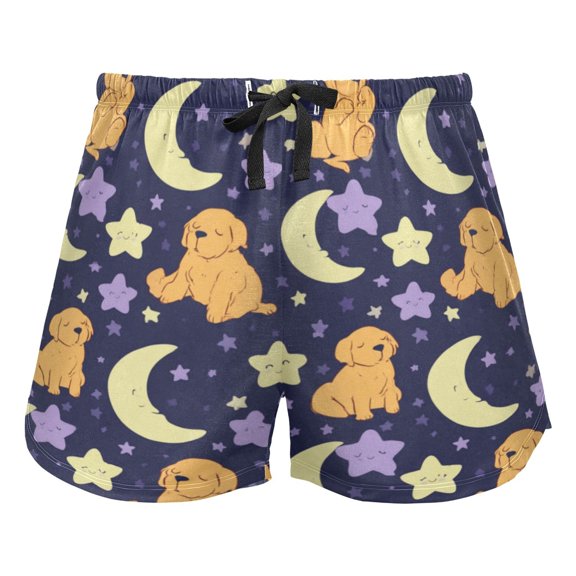 Women's Pajamas Shorts with Pockets Elastic Waist & Drawstring Summer Casual Lounge Sleepwear Puppy and The Moon Small