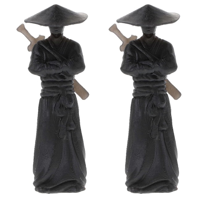 2pcs Mini Ninja Figurines Decorative Ninja Statues Home Office Decoration Mini Action Figures