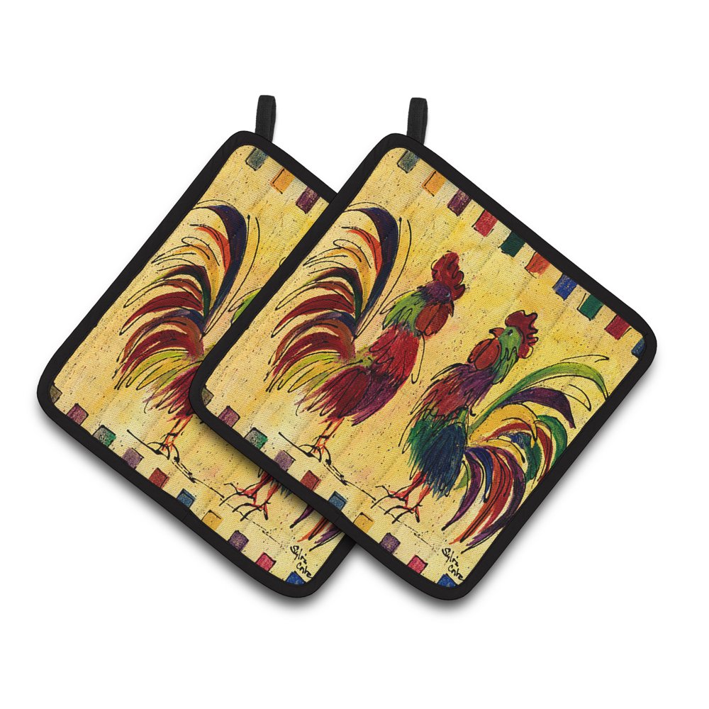 Bird Rooster Pair of Pot Holders