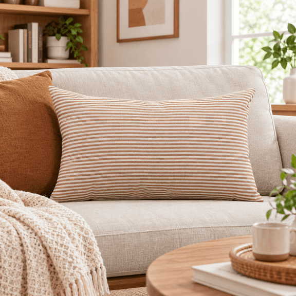 ICQOVD Dark Color Checkered Throw Pillow Cover,Striped Cushion Cover for Sofa Living Room Waist Support