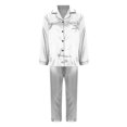 thumbnail image 7 of CLOISE Loungewear Sets Womens Two-Piece Cozy Silk Satin Long Sleeve Sleepwear Tops and Comfy Lounge Pants with Pockets Pjs Sets Comfort Button Up Solid Fashion Pjs, 7 of 7