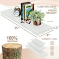 thumbnail image 7 of Sorbus Wood Floating Shelves for Wall - 35” Solid Wood Wall Shelves for Bathroom Decor, Books, Bedroom & Living Room - Set of 2 Wall Mounted Kitchen Shelves - Durable 100% Premium Solid Pine, 7 of 7