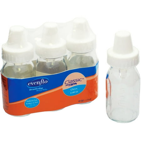Evenflo - Glass 4-oz Bottles, 3-Pack, BPA Free