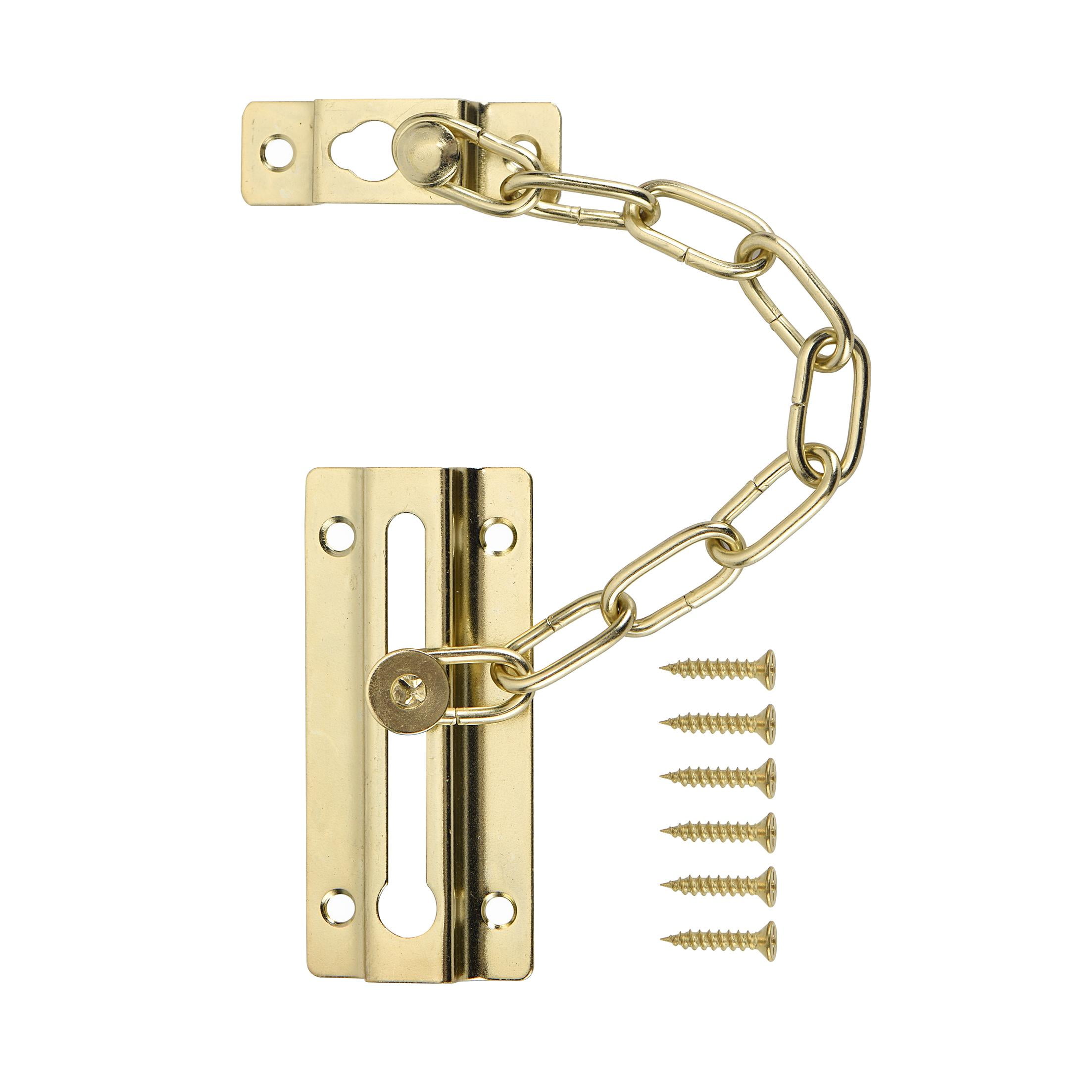 Hyper Tough Privacy Chain Door Guard, Steel material, Brass Plated, mounting hardware included