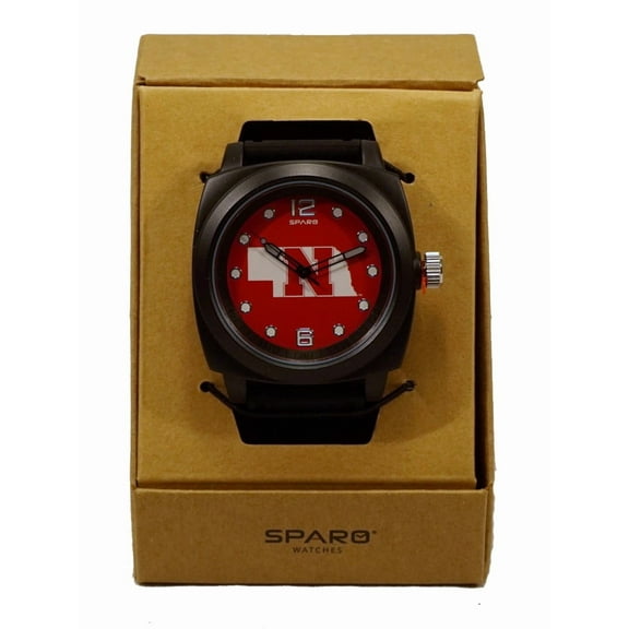 Nebraska Prompt Watch with black silicone hard rubber sport comfort band