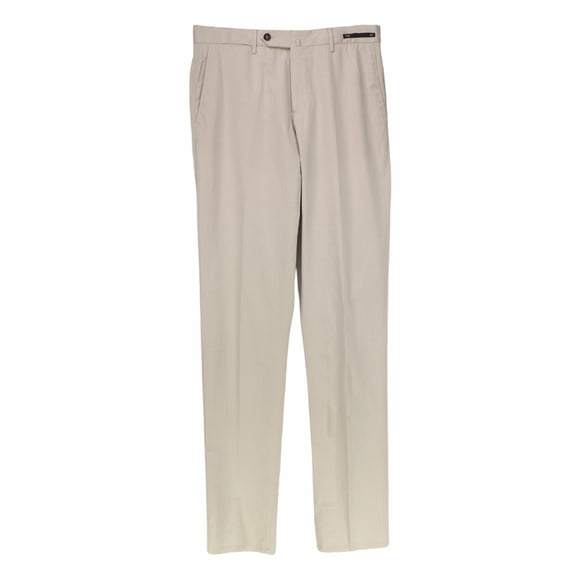 PT01 Men's Beige Slim Fit Silk And Cotton Pants & Capri - 36 US / 46 EU
