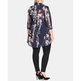 thumbnail image 2 of City Chic Womens Floral Button Down Blouse, Blue, Plus Size, S/16W, 2 of 5
