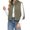 Army green, variant on Women Cropped Lightweight Jacket Sleeveless Button Down Puffer Vest