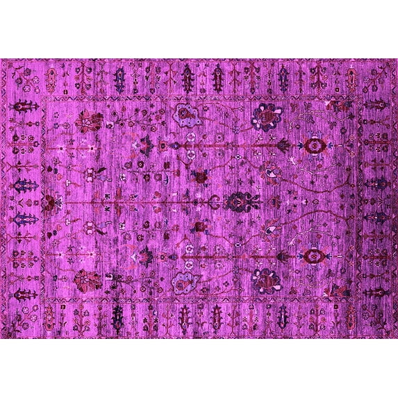 Ahgly Company Indoor Rectangle Oriental Pink Industrial Area Rugs, 2' x 5'