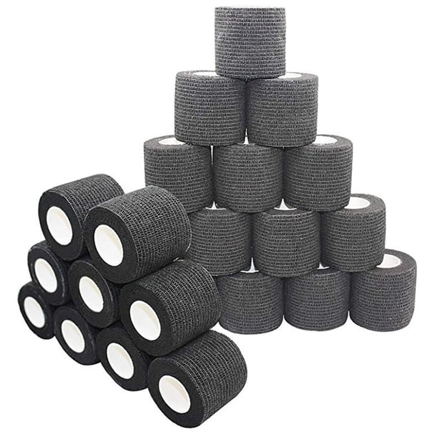 12-48 Rolls Self Adhesive Bandage Athletic Elastic First Aid Tape for Sports Injuries Recovery Pet Vet Wrap 1/2/3/4 Inchx5 Yardscamo green48 Rolls 2.5cm x4.5m He Qiyong unisex