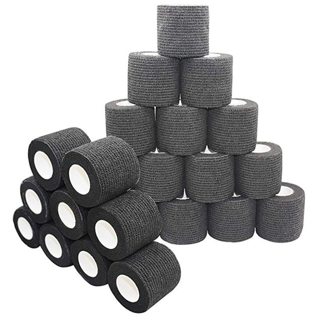 12-48 Rolls Self Adhesive Bandage Athletic Elastic First Aid Tape for Sports Injuries Recovery Pet Vet Wrap 1/2/3/4 Inchx5 YardsFluorescent green12 Rolls 7.5cm x4.5m He Qiyong unisex