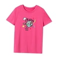 thumbnail image 3 of Camiseta de mujer de verano para mujer, camisa simple con cuello redondo para vacaciones deportivas en la calle Rosa Rosa, 3 of 7