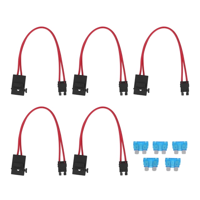 Extension de Fil Robuste, Mince 5Pcs Professionnel de Remplacement Direct Voiture Mini Connecteur Porte-Fusible Régulier 16AWG pour le Test ACL L 29.2mm, Acte M 19.1mm, ACK S 10.9mm, Angle Plat ACD