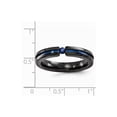 thumbnail image 7 of Grey Titanium Ring Band Wedding Blue Grooved Sapphire Round, 7 of 7
