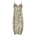 thumbnail image 5 of Robes Maxi pour Femmes Été Robe à Bretelles Spaghetti Grande Taille Décontractée Ample Plage Boho Robe d'Été avec Poches, 5 of 5