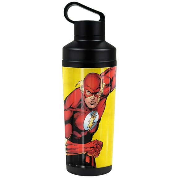 DC Flash Official Character 18 oz Insulated Water Bottle, Leak Resistant, Vacuum Insulated Stainless Steel with 2-in-1 Loop Cap