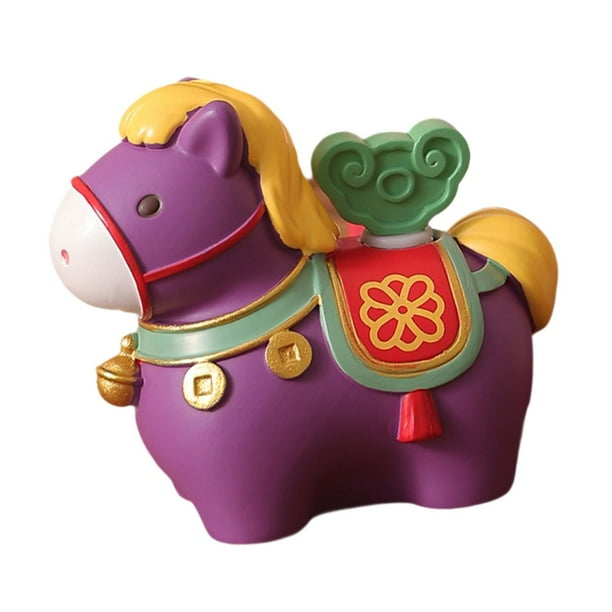 Figura de caballo Mini figura Artesanía Decoración del hogar Estatua de caballo Escritorio Púrpura