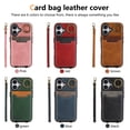 thumbnail image 3 of Retro wallet card slot holder leather case for iPhone 16 pro max 15 plus 14 13 12/12pro 11 with wrist strap shockproof stand cover, 3 of 10