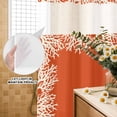 thumbnail image 3 of No Hook Shower Curtain, Coastal Coral Shower Curtains for Bathroom with See Through Top Window, Orange White Ocean Marine Nautical Beach Waterproof & Washable Bath Curtain Stall 48"x72", 3 of 9
