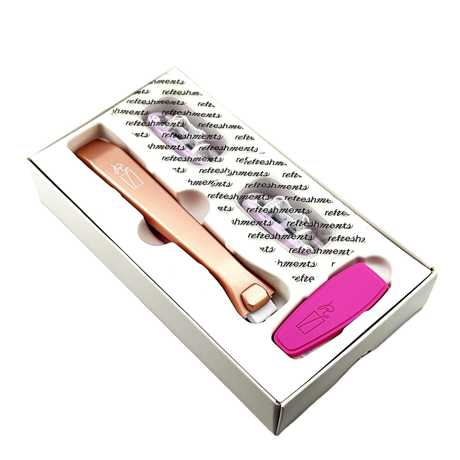 Refreshments 5‑Blade Razor Kit in Pink – Smooth & Soothing with Aloe – 2 Cartridges