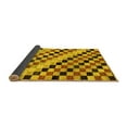 thumbnail image 2 of Ahgly Company Indoor Round Checkered Yellow Modern Area Rugs, 4' Round, 2 of 4