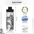 thumbnail image 3 of KLL Skeleton Book Lover Pattern 18oz Insulated Water Bottle, Stainless Steel Sports Water Cup Flask with Spout and Handle Lid for Sports Travel Car& School, 3 of 7