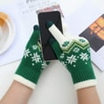 thumbnail image 3 of Clearance! Lisingtool Women Can Enable Screen Gloves Warm Stretch Knitted Gloves Mittens Winter Keep Warm Knitting Christmas Snowflakes Printing Golves Students Outdoor Riding Hiking Mittens, 3 of 5