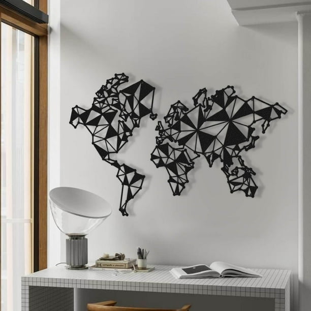 Metal World Map 9005 World Map Metal Wall Panel Art Living Room Wall Decor By Hencely Walmart Com Walmart Com