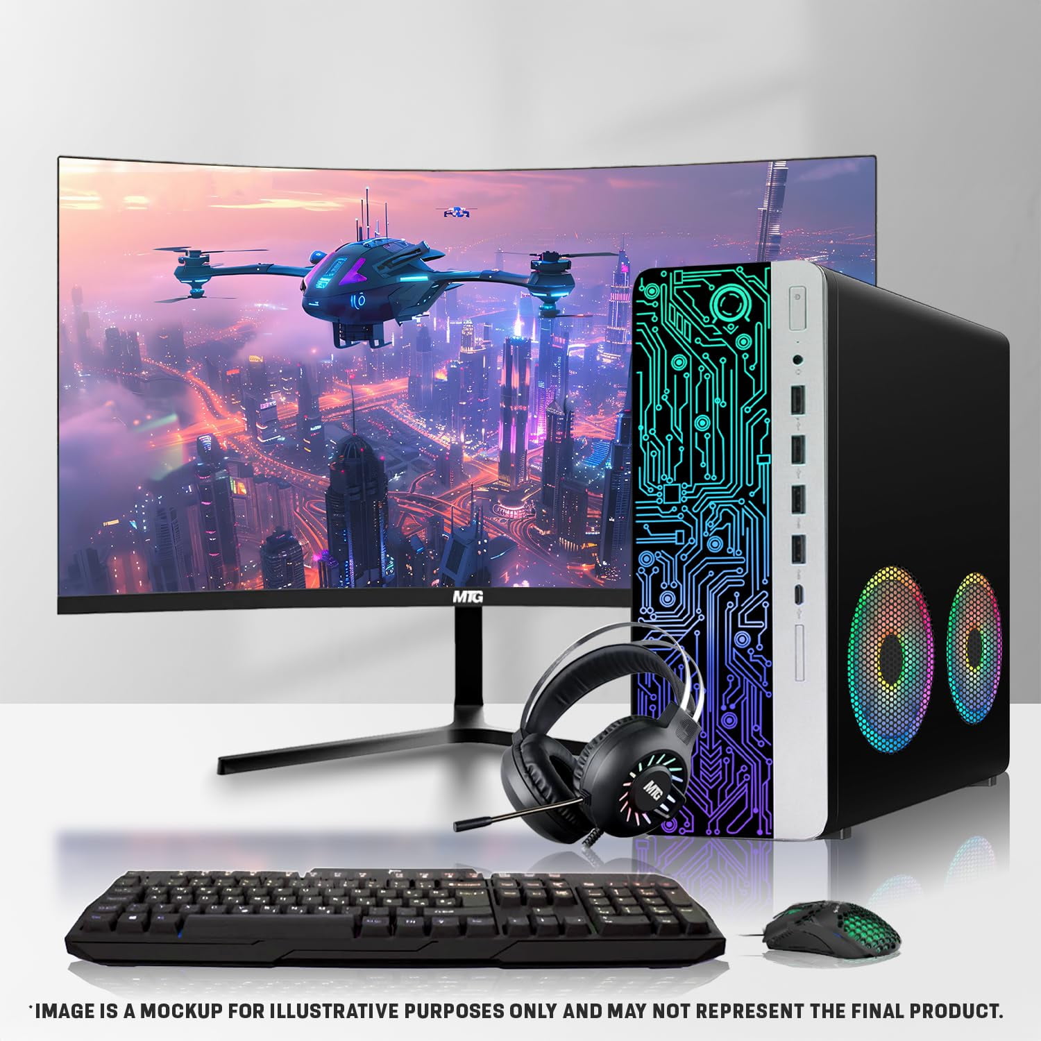 Restored HP Gaming PC Desktop Computer – AMD Pro A10-9700,RX 550 Graphics ,8GB RAM,256GB SSD,24 Inch Curved Monitor,RGB Keyboard with AI Copilot ,Mouse,2X ARGB Fan WiFi,RGB Headphone,Windows 11 (Refurbished)