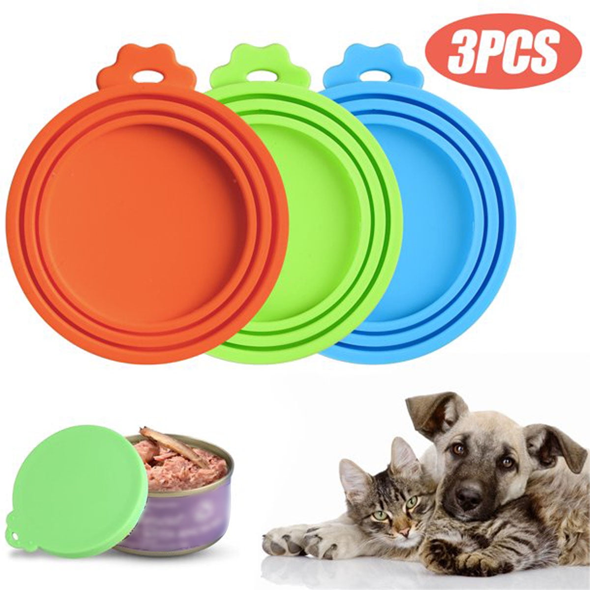 1/3/4Pieces Silicone Pet Food Jar Lid, Dog Cat Food Lid, Safe BPA Free