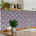 thumbnail image 3 of Mi Alma Purple Pink Retro Flower Peel & Stick Tiles - Vinyl Backsplash 8x8, 3 of 12
