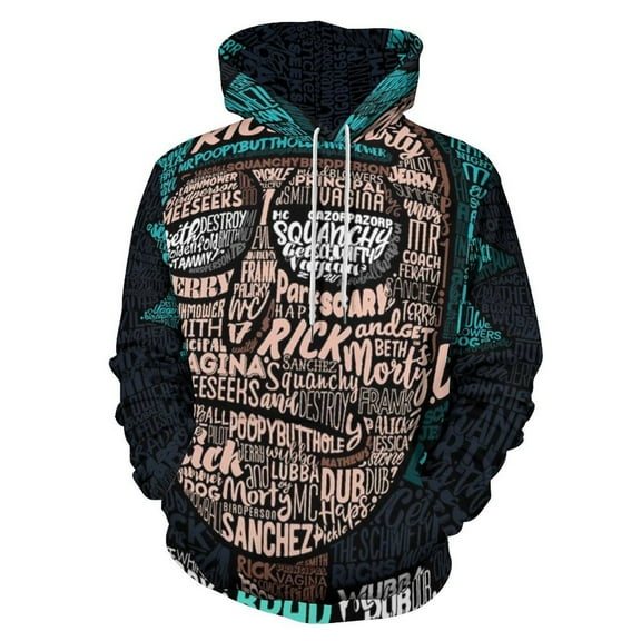 Rick And Morty Unisex Sweatshirts Loose Pullover Sweater Hooded Hoodie 3D Printing Jacket Winter Fall Clothes S