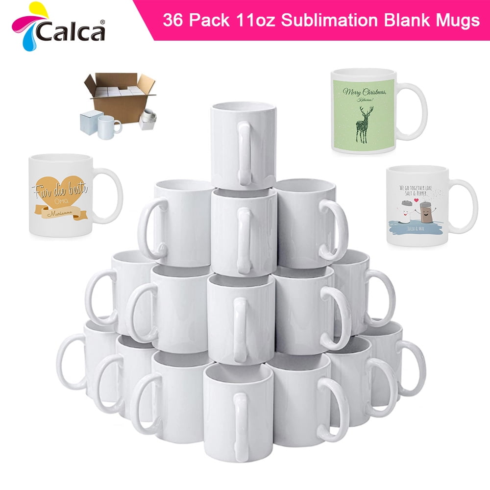 36 PCS Mugs 11 OZ Sublimation Mugs Blank White Mugs Coated Ceramic Cups