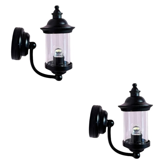 Toystoory Antique 1:12 Lamp Wall Vintage Home Style Light Decor 2piezas 1:12 lámpara de pared