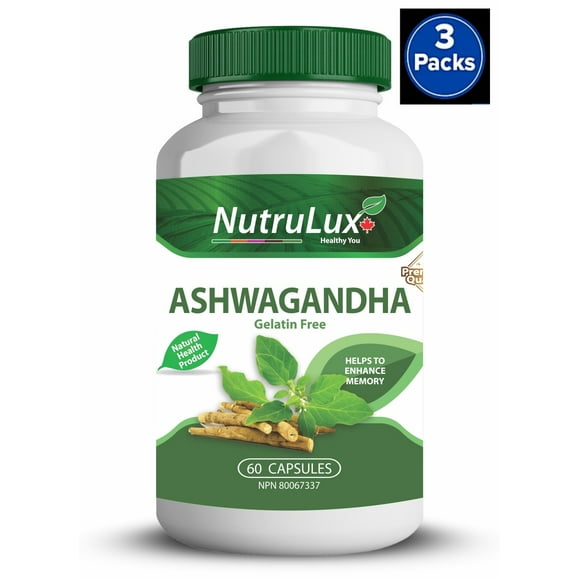 Ashwagandha ( 500 mg Ashwagandha ) Halal Gelatin Free Capsules(Pack of 3)