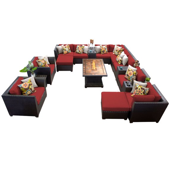 Bermuda 17 Piece Outdoor Wicker Patio Furniture Set 17c