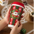 thumbnail image 2 of Advancent Taza de café navideña reutilizable de plástico con diseño de árbol de Navidad, copo de nieve o reno. Fácil de usar. Ideal para Teteras, 2 of 6