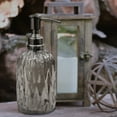 thumbnail image 6 of nu steel Glacier Smoke Collection Glass with Black Finish Metal Trim Refillable Liquid Soap Dispenser Pump Bottle for Bathroom Vanity Countertop - Holds Lotion, Liquid Soap, Hand Sanitizer - Smoke, 6 of 6