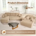 thumbnail image 3 of XIZZI Modular Sectional Sofa Couch Set, Deep Seat L-Shape Upholstered Couch & Large Sofa Bed, Modern Minimalist Couches for Living Room, Bedroom, Left Chaise, Camel - Corduroy Fabric, 3 of 11