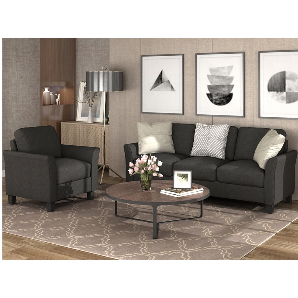 Kadyn Living Room Sofa Set, Single Armrest Sofa and 3-Seat Upholstered ...
