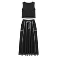 thumbnail image 6 of VBTAPA Womens Skirt Sets 2026 Summer 2 Piece Outfits Sleeveless Crop Top Drawstring Maxi Skirts Matching Lounge Set Black XL, 6 of 8